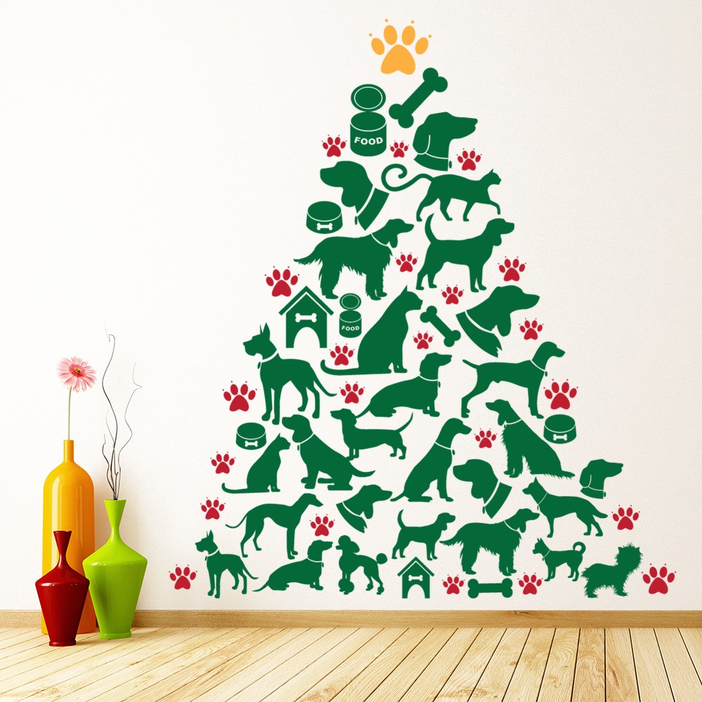Christmas Pet Tree Rubber Stamp Cat Cockatoo  O3613 WM Dog 