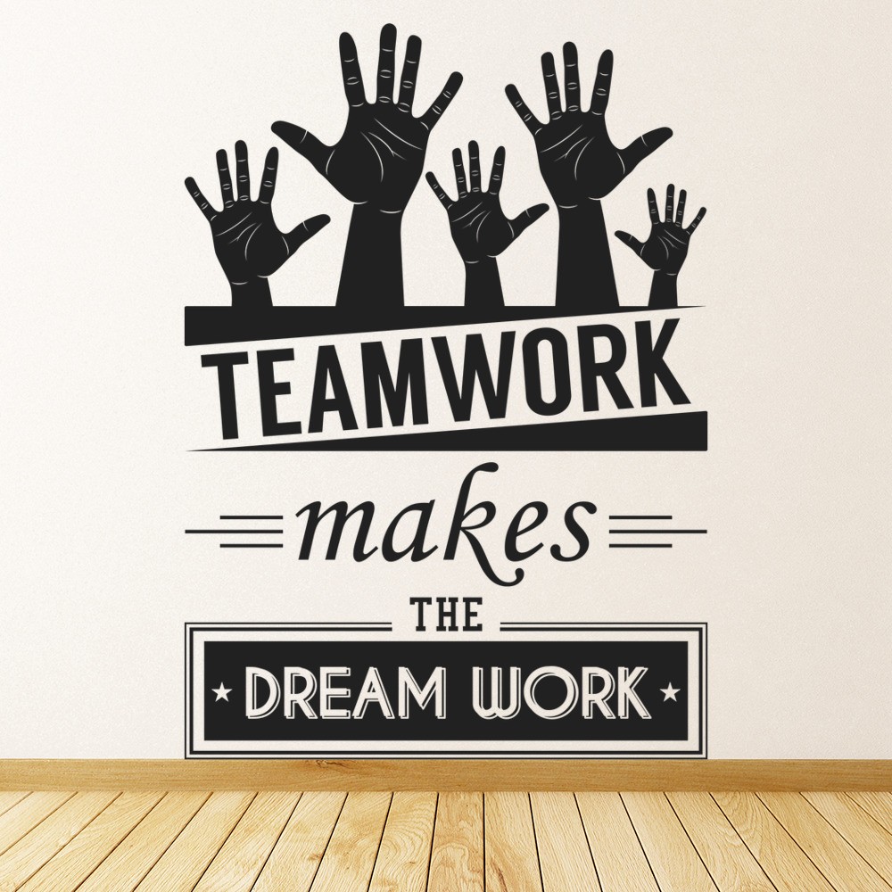 Teamwork Dreams Work Office Quote Wall Sticker