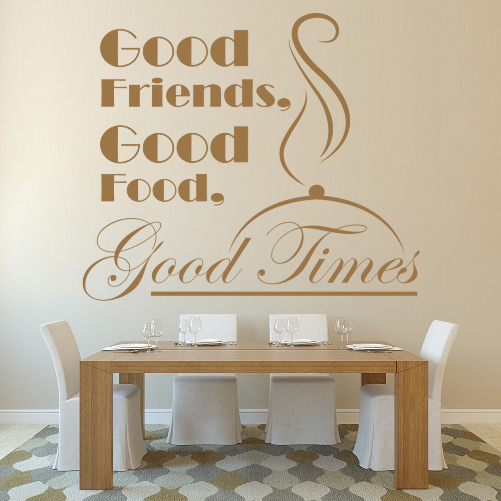 Good Friends Good Food Kitchen Quote Wall Sticker