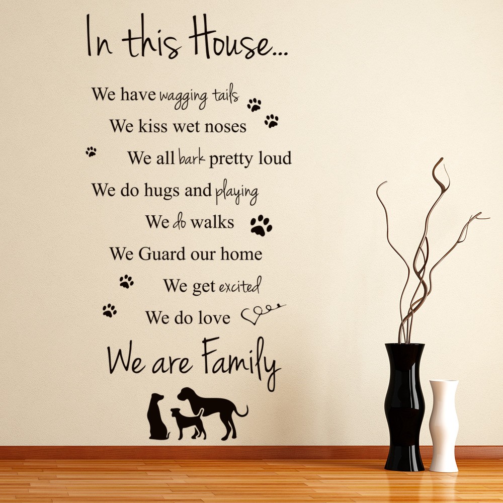 In This House Dogs Family Quote Wall Sticker