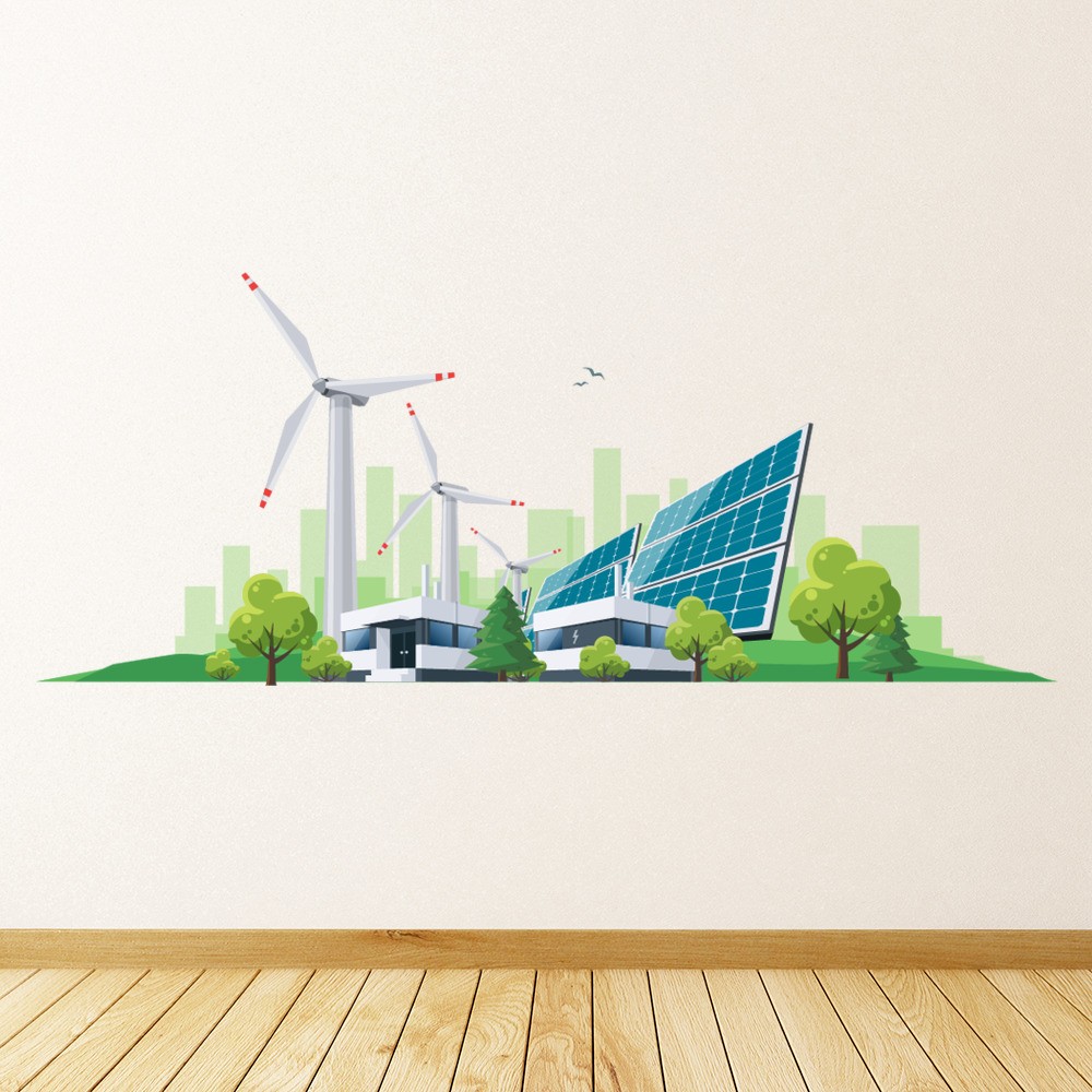 Power Station Renewable Energy Wall Sticker