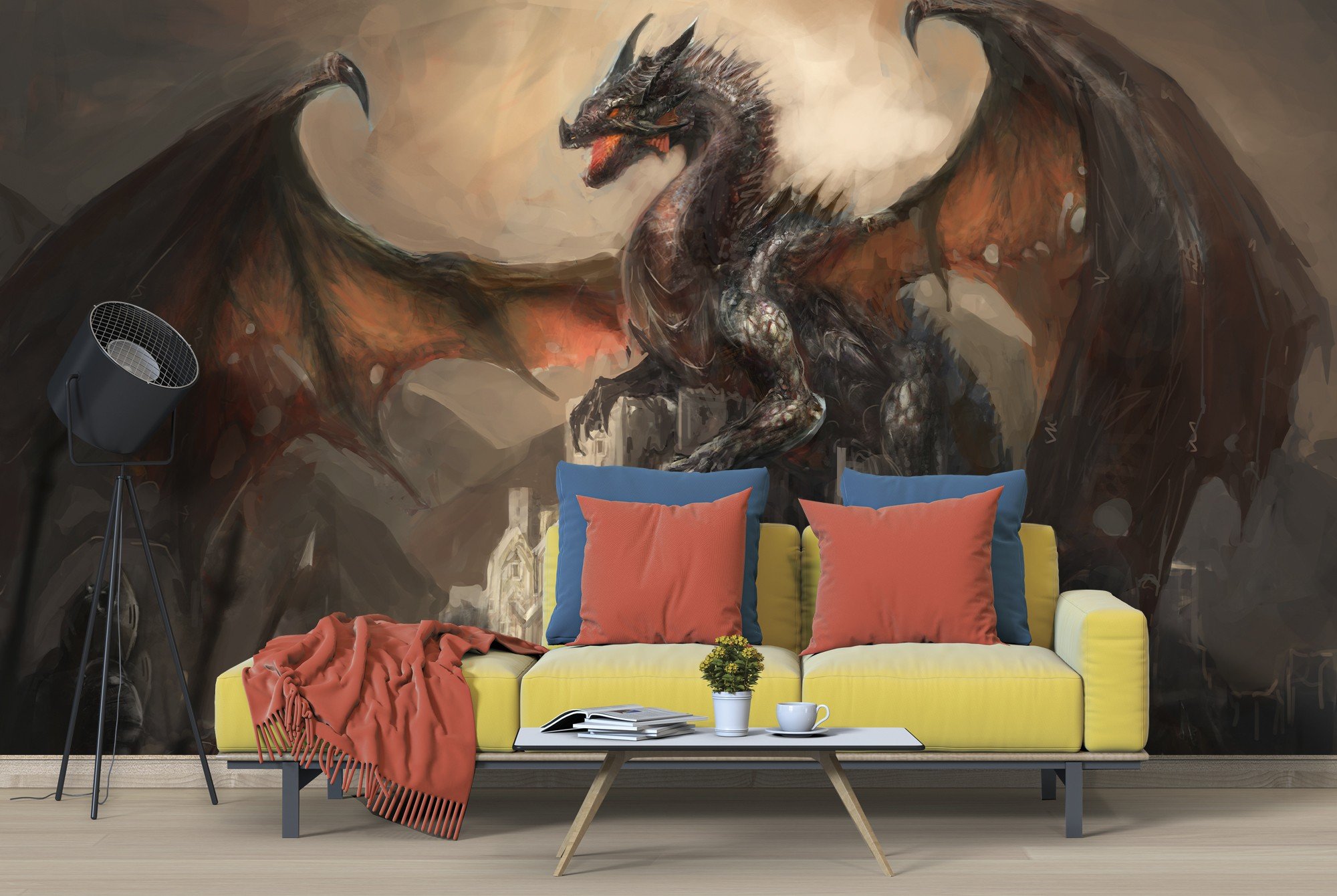 Dragon Castle Wall Mural Wallpaper