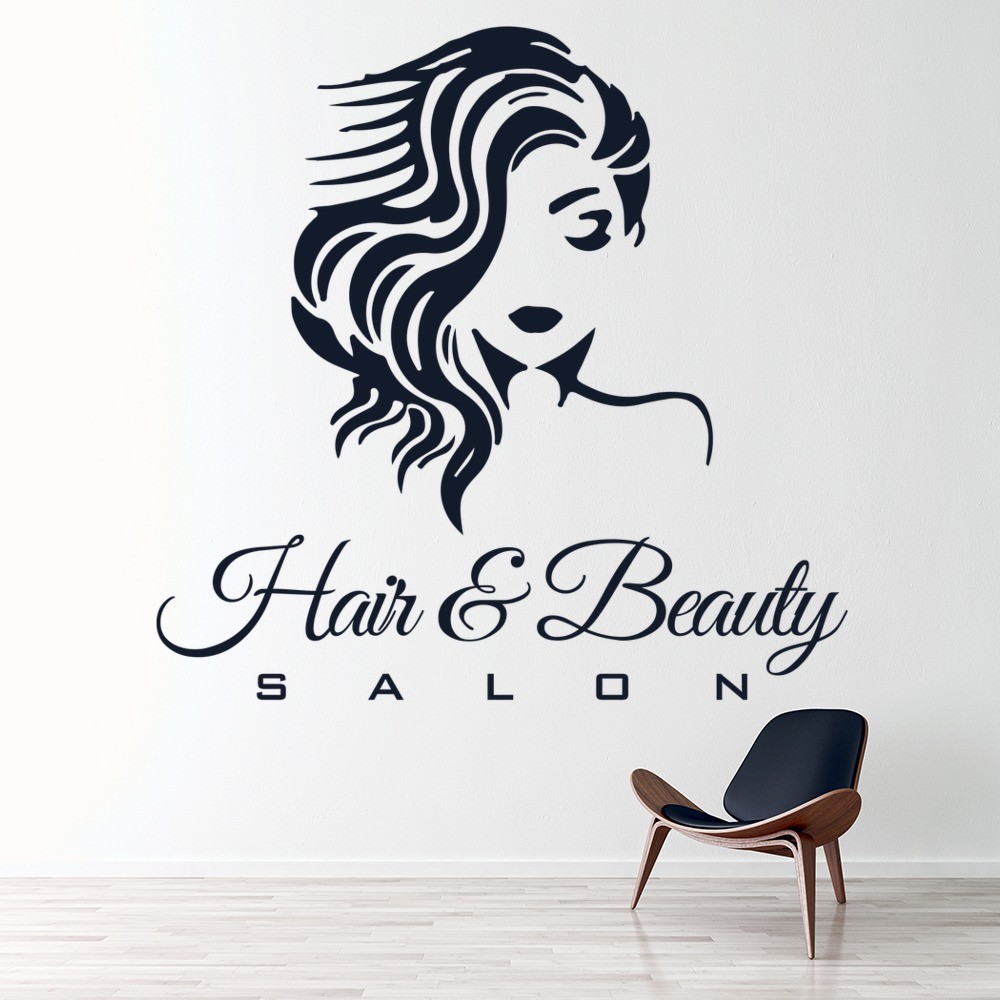 Hair And Beauty Salon Logo Wall Sticker