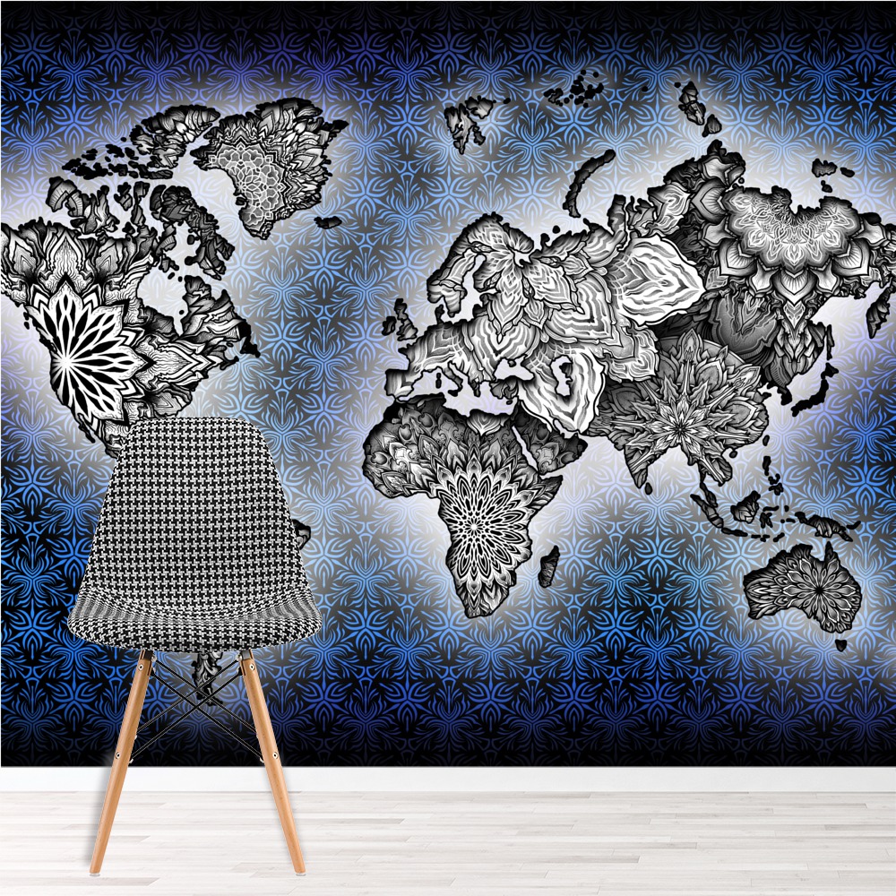 World Map Wall Mural By Yantrart Design