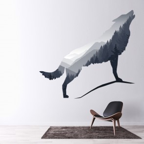 Wall Stickers Wolf Animal Fantasy Snow Boys Smashed Decal 3D Art Vinyl Room F398 