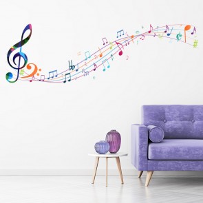 Vinyl Decal Wall Sticker music is life people walk on notes n553 