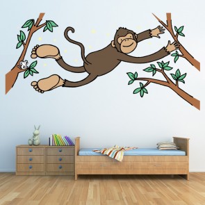 Transfert Graphique Autocollant decor pochoir Large Art Stickers UK Monkey Wall Stickers 