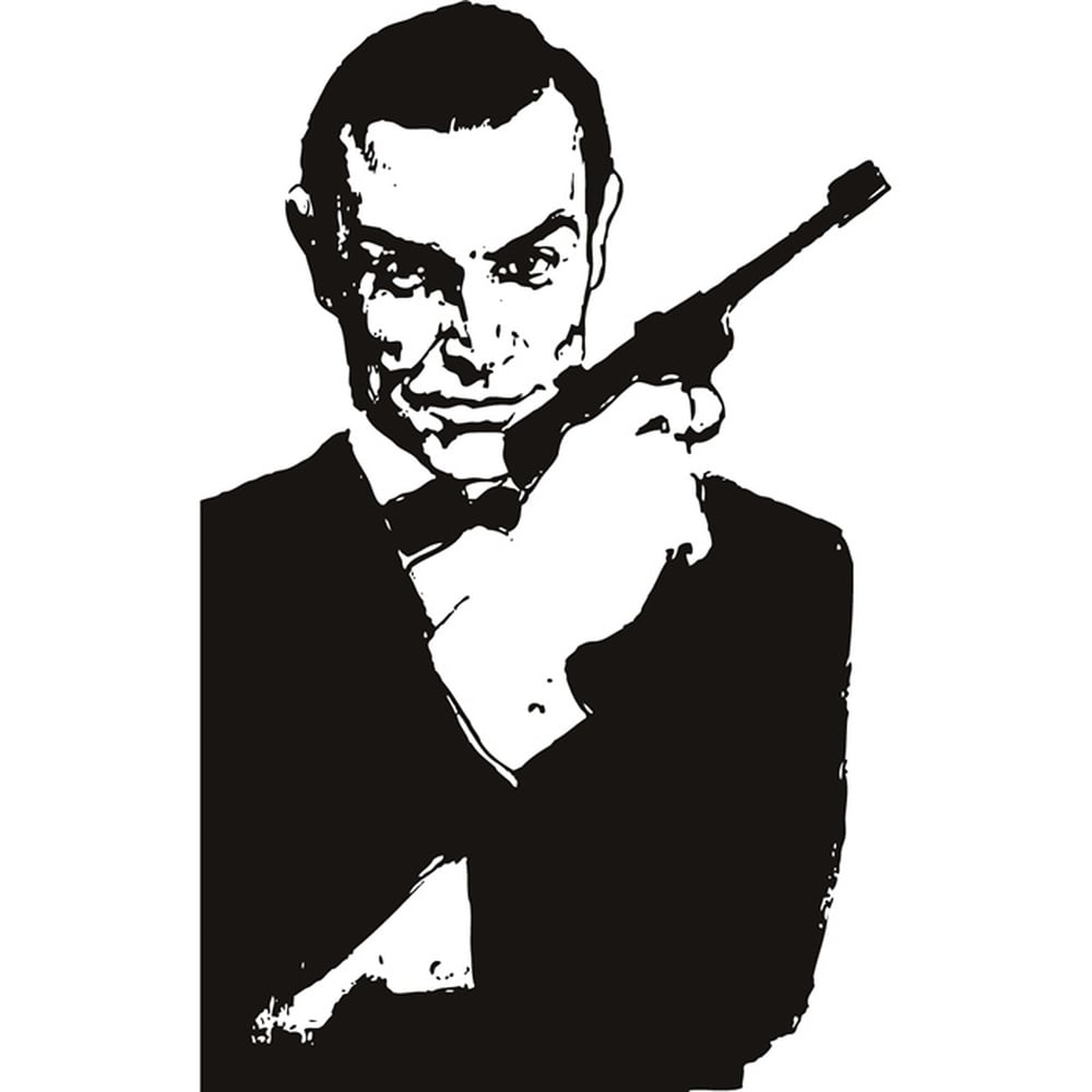 Sean Connery Wall Sticker James Bond 007 Wall Decal Icon Celebrity Home ...
