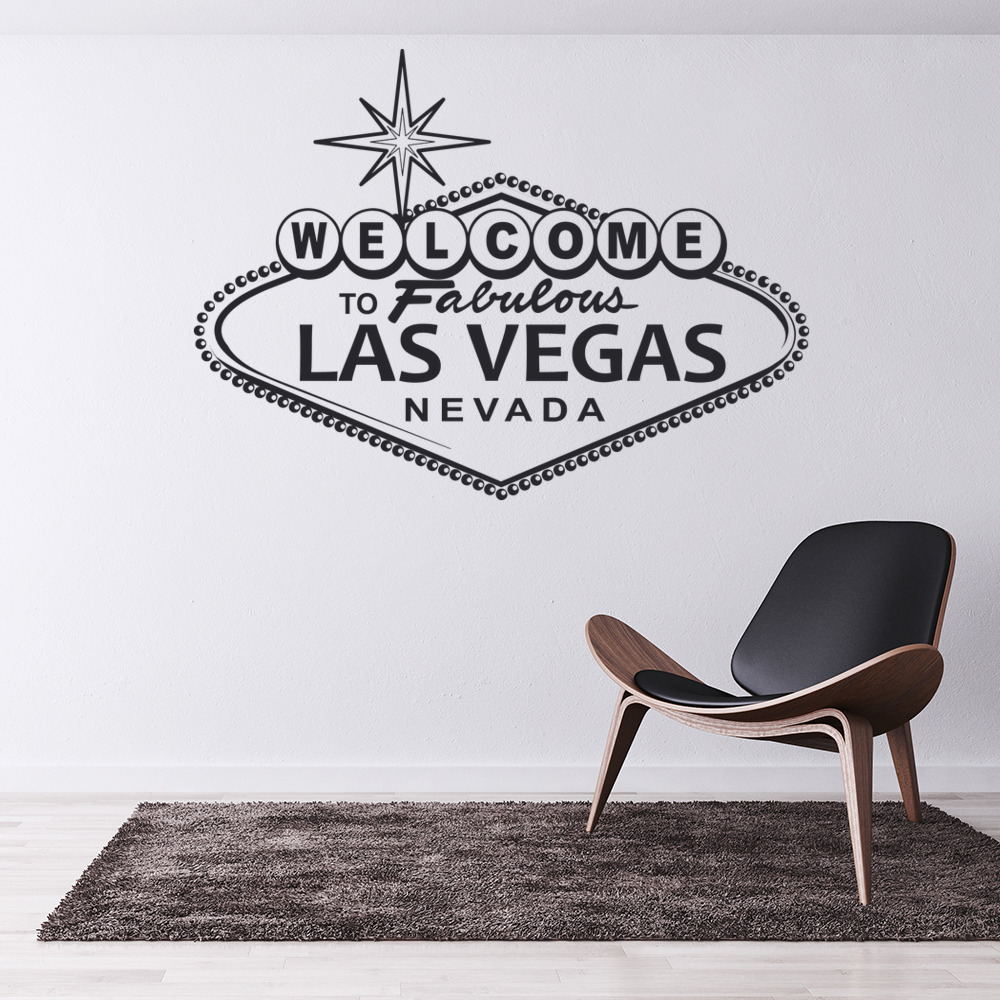 Las Vegas Wall Sticker Welcome Sign Wall Decal USA Landmark Home Decor