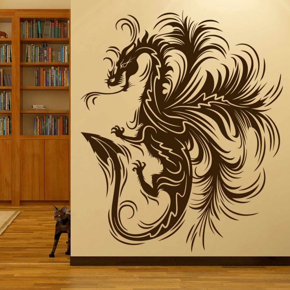 Dragon Art Wall Sticker Fantasy Monster Wall Decal Boys Bedroom Home Decor
