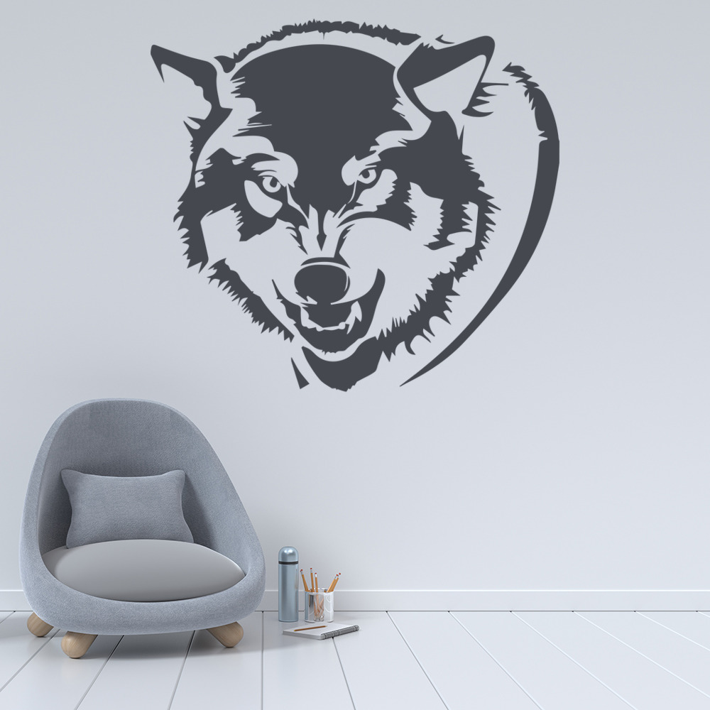 Growling Wolf Wall Sticker Animal Wall Art