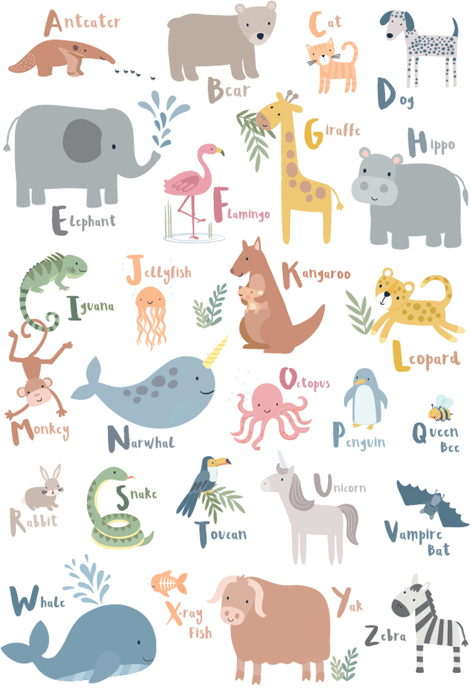 Animal Alphabet Wall Sticker by Klara Hawkins | Icon Wall Stickers