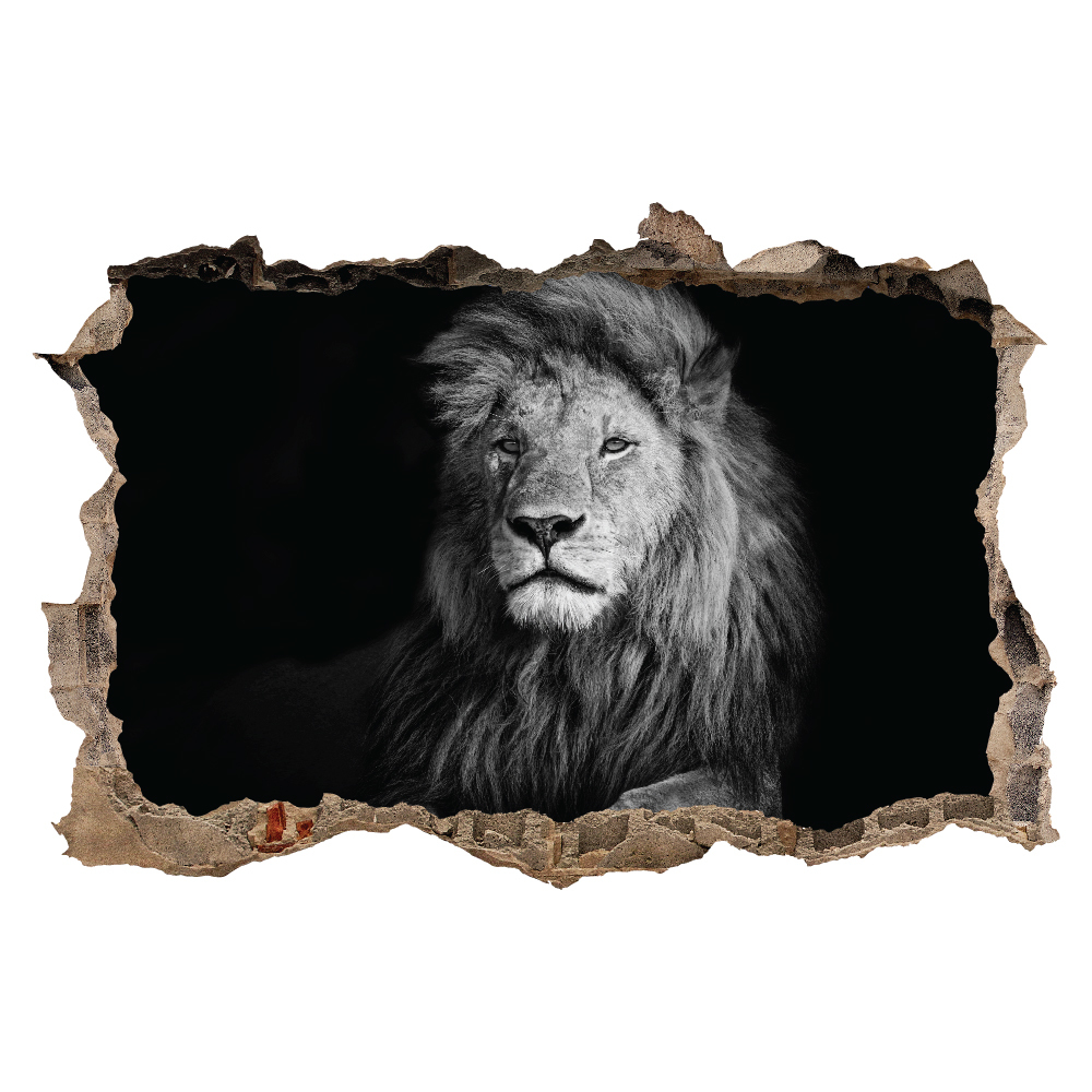Lion Portrait 3D Hole In The Wall Sticker | Icon Wall Stickers