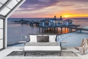 Baltic Sea Sellin Pier During Sunrise Wall Mural by Melanie Viola