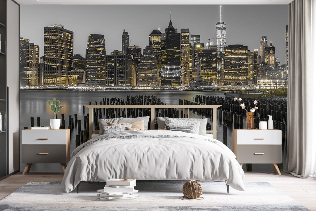 Downtown Manhattan Wall Mural by Richard Silver