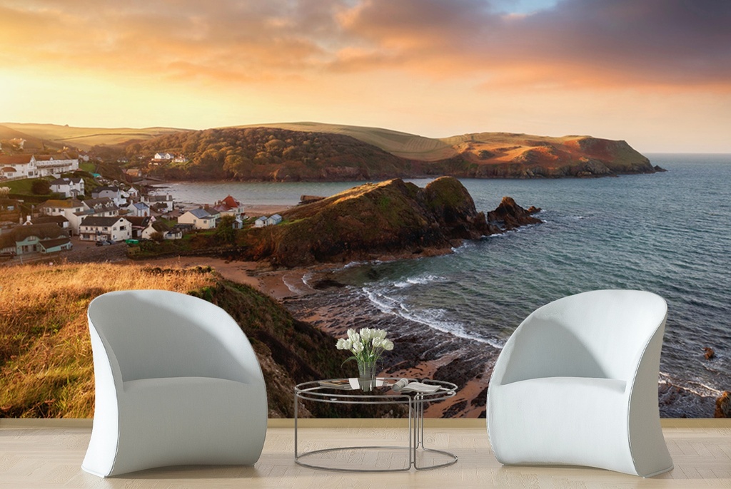 English Coast at Sunset Wall Mural by Andrew Roland