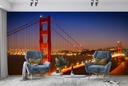 Evening Cityscape oth Golden Gate Bridge Wall Mural by Melanie Viola