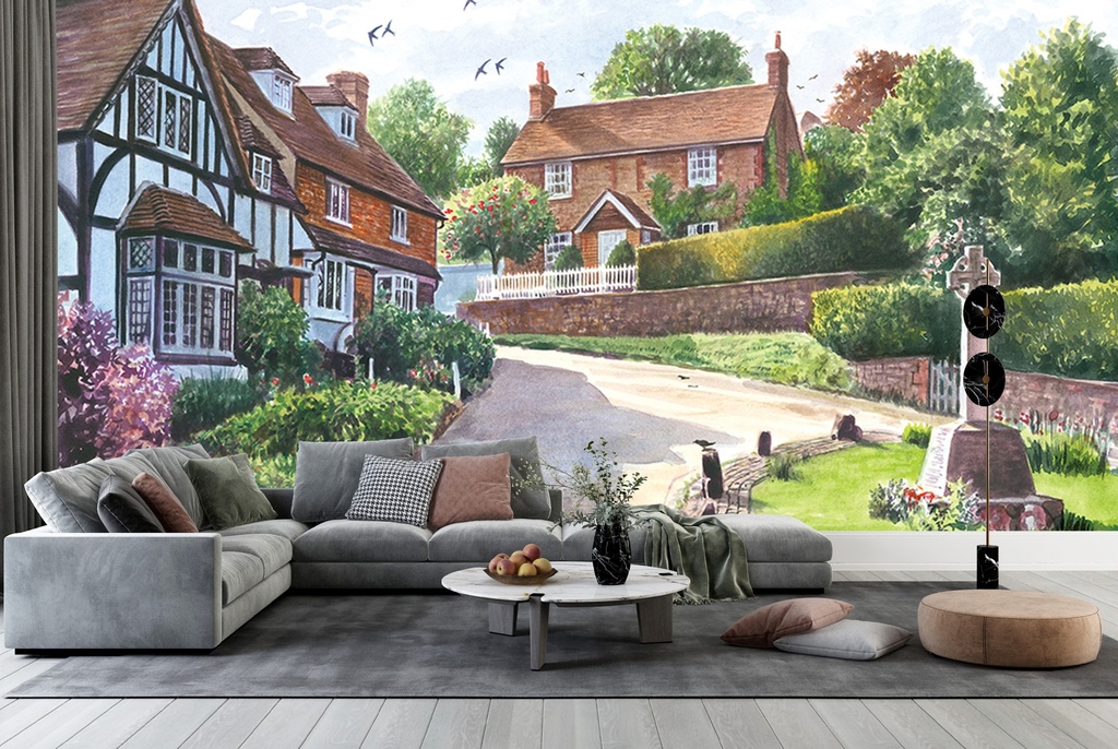 Ightham VIllage Wall Mural by Steve Crisp