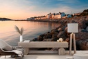 Instow Sea Wall Sunset Wall Mural by Andrew Wheatley
