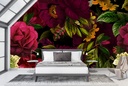Lush Roses & Flower Night Garden Wall Mural by Uta Naumann