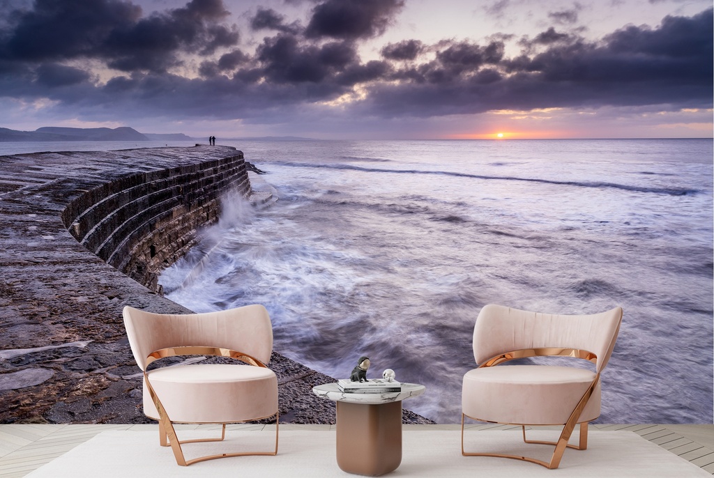 Lyme Regis Sunrise Wall Mural by Gary Holpin