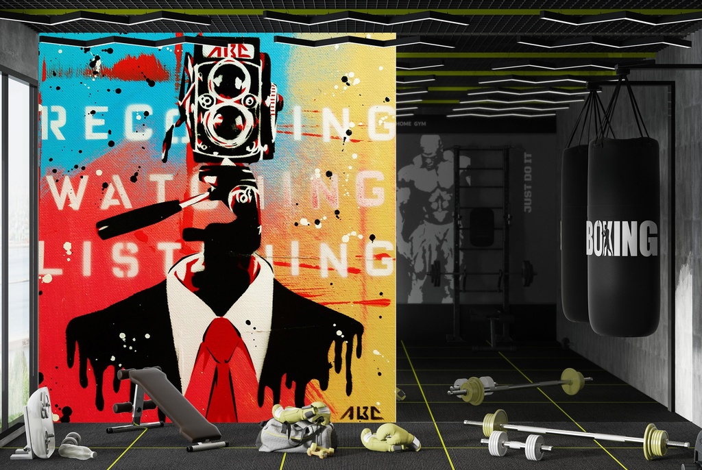 NSA Camera Man Wall Mural by 2013 AbcArtAttack