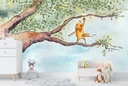 Nori Fox Picks Nuts Wall Mural by Chantal Bourgonje