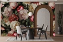 Pink & White Floral Wall Mural by Uta Naumann