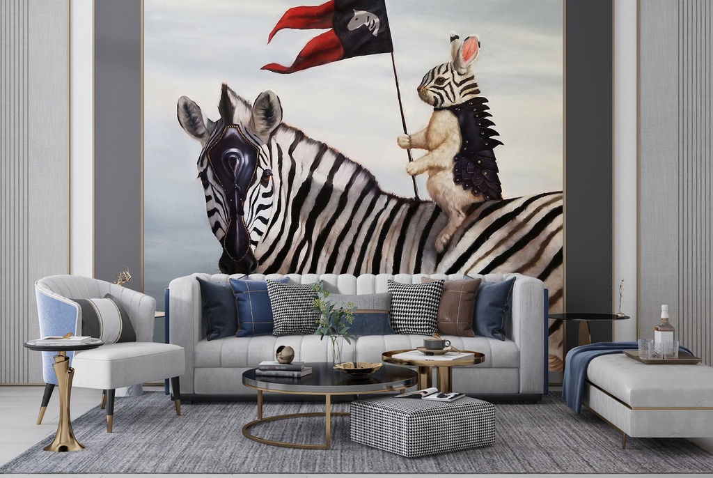Striped Warrior Wall Mural by Lucia Heffernan