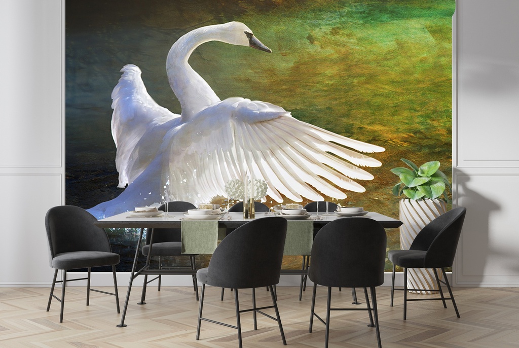 Trumpeter Swan Wall Mural by Chris Vest