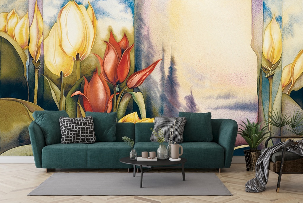 Tulip Days Wall Mural by Jody Bergsma