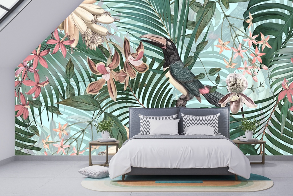 Tucan Tropical Jungle Wall Mural by Uta Naumann