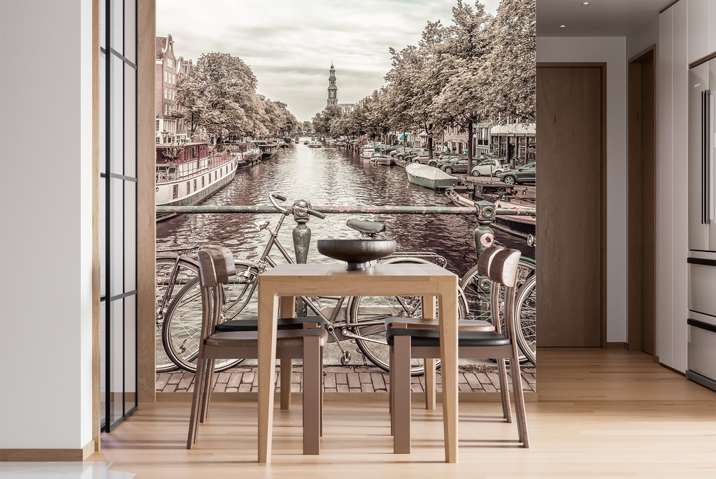 Typical Amsterdam Urban Vintage Style Wall Mural by Melanie Viola