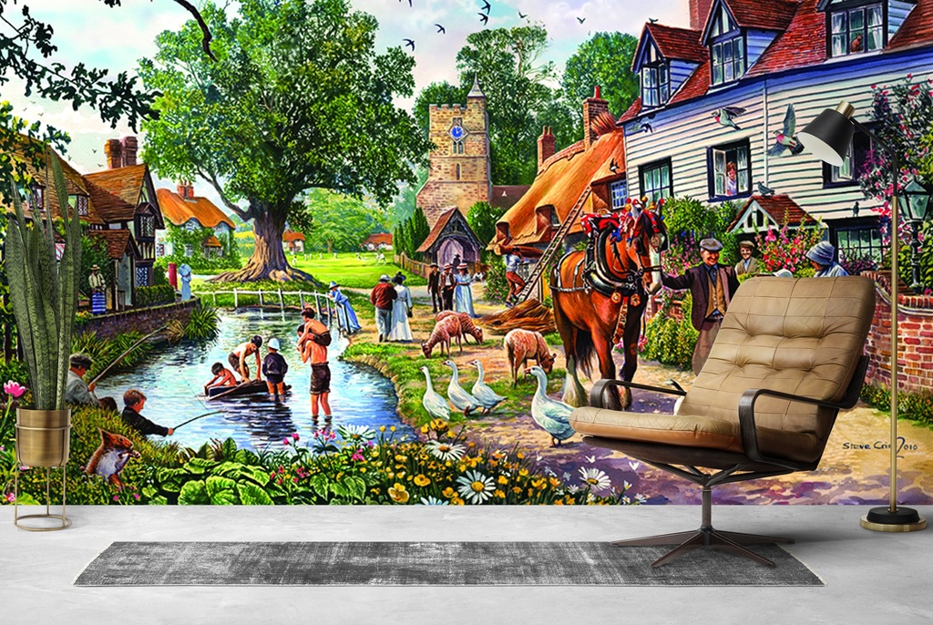 Village in Summer Wall Mural by Steve Crisp