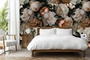 White & Mauve Floral Wall Mural by Uta Naumann