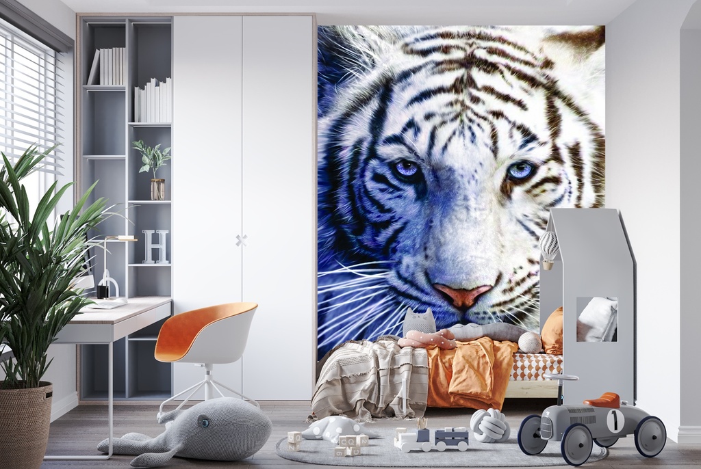 White Tiger Eyes Wall Mural by David Penfound