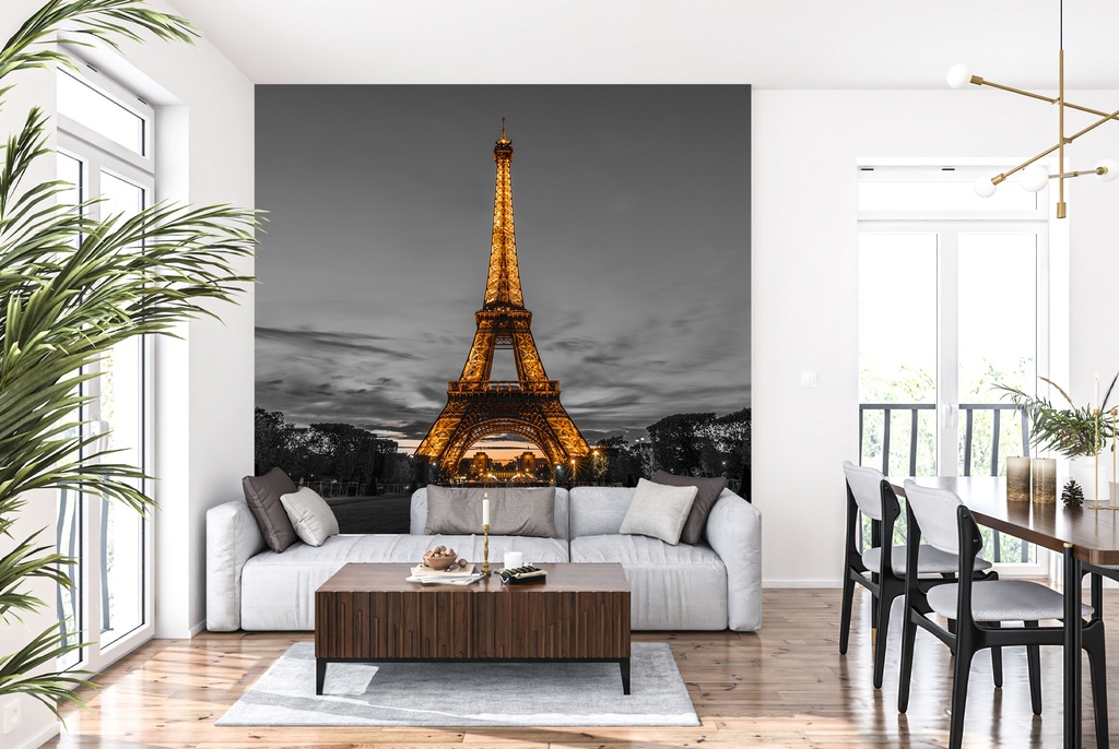 Yellow Eiffel Tower Wall Mural by Richard Silver