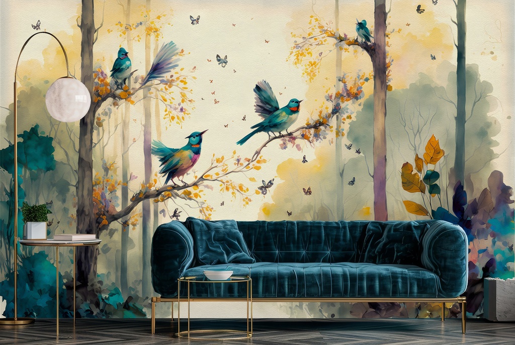 Rainforest Bloom Tropical Chinoiserie Wall Mural Wallpaper