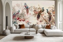 Vintage Peacock & Bird Chinoiserie Wall Mural Wallpaper