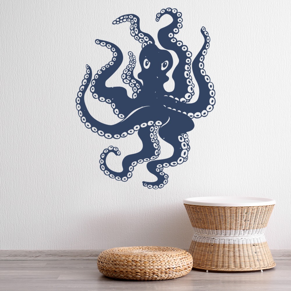 Blue Squid Wall Sticker