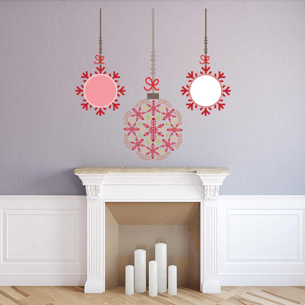 Baubles Christmas Decorations Wall Sticker