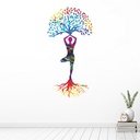 Colourful Yoga Tree Yoga Studio Decor Wall Sticker