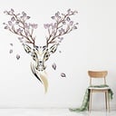 Floral Deer Stag Wall Sticker