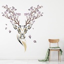 Floral Deer Stag Wall Sticker