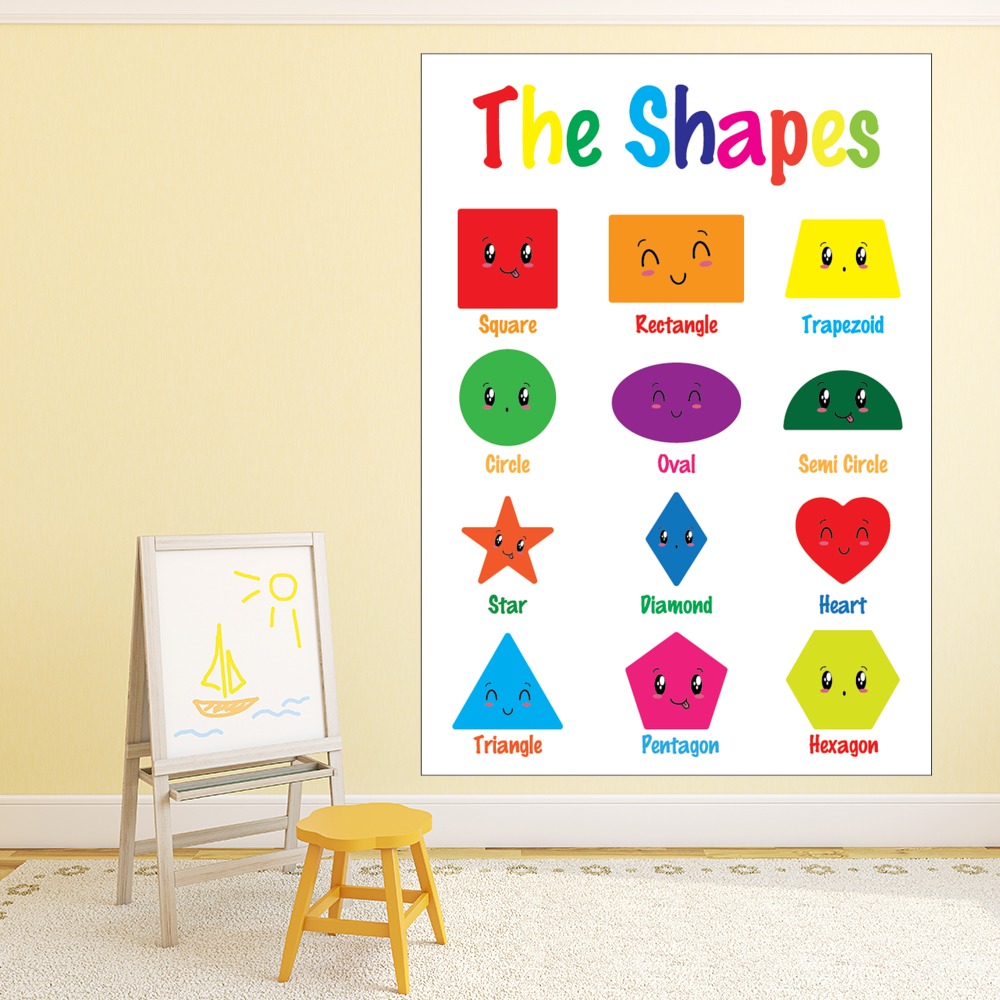 The Shapes Maths Classroom School Wall Sticker