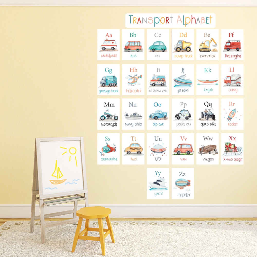 Transport Alphabet Nursery Wall Sticker