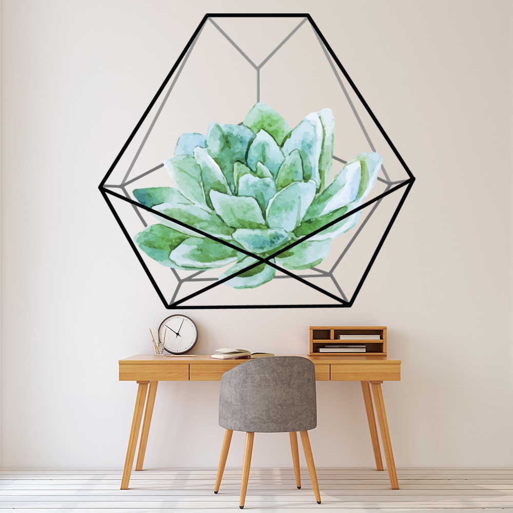 Abstract Aloe Vera Cactus Wall Sticker