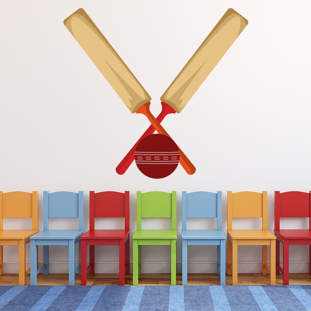 Bat & Ball Cricket Wall Sticker