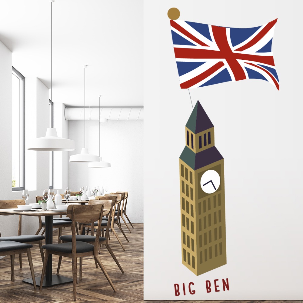 Big Ben UK Landmark Wall Sticker - Mod2
