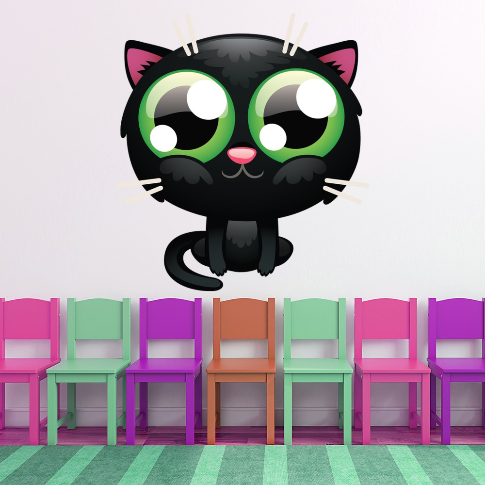 Black Cat Halloween Wall Sticker - Mod3